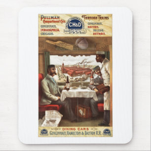 Loodse dinerauto op trein 1894 muismat