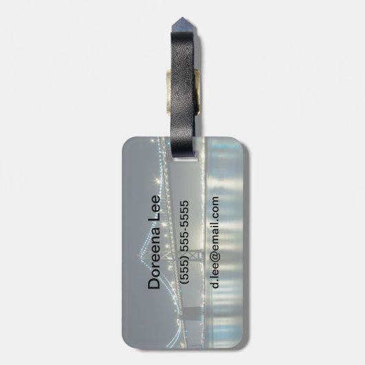 Loodsen langs de Embarcadero, San Francisco Bagagelabel (Achterkant verticaal)