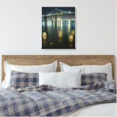 Loodsen langs de Embarcadero, San Francisco Canvas Afdruk (Insitu (Slaapkamer))