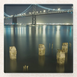 Loodsen langs de Embarcadero, San Francisco Glazen Onderzetter