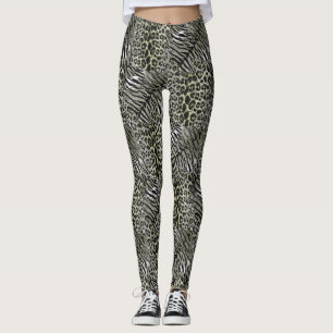 Loodtijgerdriekleppige gestreepte kat leggings
