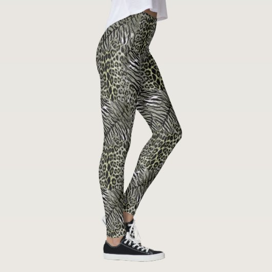 Loodtijgerdriekleppige gestreepte kat leggings (Rechts)