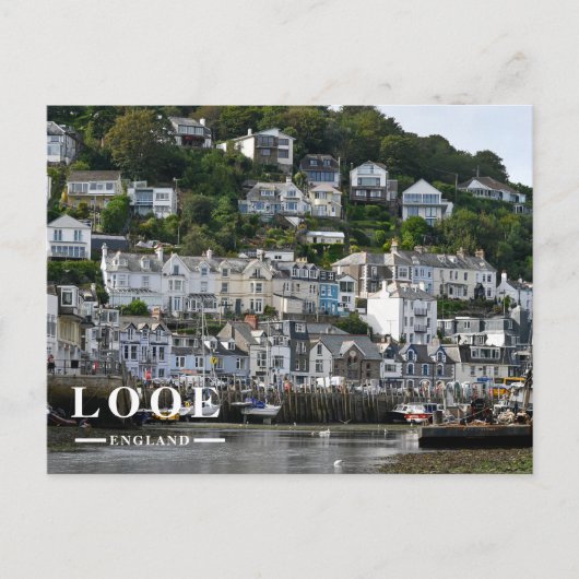 Looe Cornwall Havenstad Zeezijde Feestdagenkaart (Voorkant)