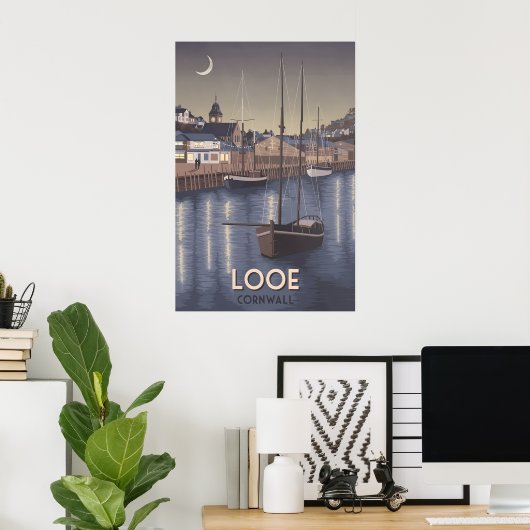 Looe Cornwall Reisposter Poster (Thuiskantoor)