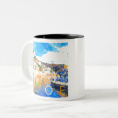 Looe - Cornwall UK Tweekleurige Koffiemok (Voorkant links)