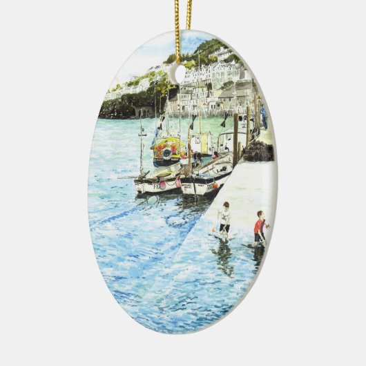 "Looe Harbour"-versiering Keramisch Ornament (Links)