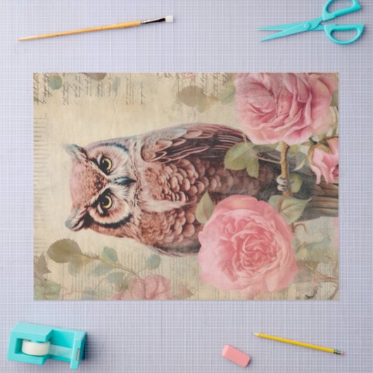  loof en roze rozen ontkoppeling tissuepapier (Craft)