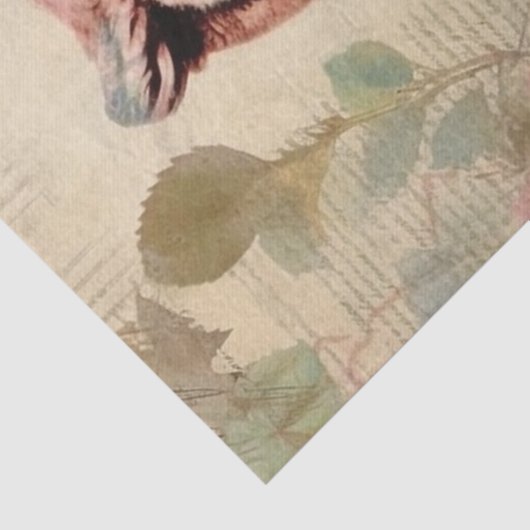  loof en roze rozen ontkoppeling tissuepapier (Detail)