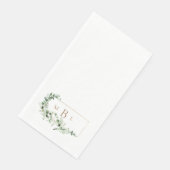 Loof & Gouden Monogram Witte Elegante Trouw Servet (Hoek)