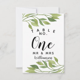 loof groen blad Tafel Nummer feest/huwelijk Kaart