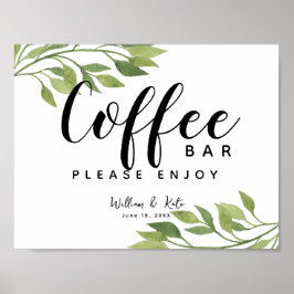 loof, groen, botanische staafplaat poster