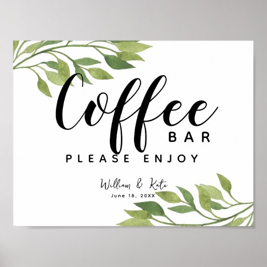 loof, groen, botanische staafplaat poster (Voorkant)