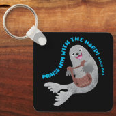 Loof leuk zeehond bijbelvers psalm sleutelhanger (Voorkant)