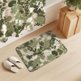 Loof Sage Olijfgroen Beige Wit Badmat