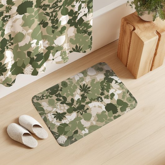 Loof Sage Olijfgroen Beige Wit Badmat