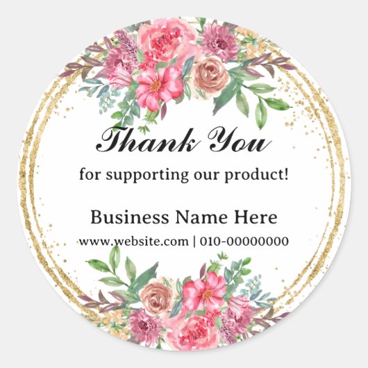 Loof Thank Je Dat Je Ons Bedrijf Ondersteunt Ronde Sticker (Voorkant)