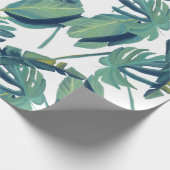Loof Tropisch Monstera Bladeren Cadeaupapier (Hoek)
