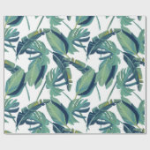 Loof Tropische Monstera Bladeren Cadeaupapier (Vlak)