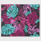 Loof Tropische Monstera Bladeren Cadeaupapier (Vlak)