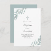 loof waterverf ontwerp Doop uitnodiging (Voorkant / Achterkant)