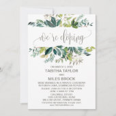 Loof We're Op de Vlucht Bruiloftsontvangst Kaart (Voorkant)