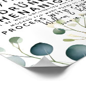 loofgroen Open Bar huwelijksbord eucalyptus Poster (Hoek)