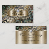looiend onroerend goed Damask Gold Visitekaartje (Voorkant / Achterkant)