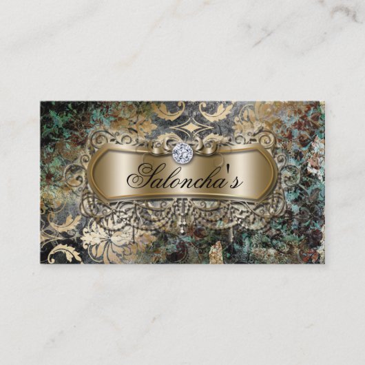 looiend onroerend goed Damask Gold Visitekaartje (Voorkant)
