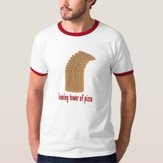 looiertoren van pizza t-shirt (Voorkant)