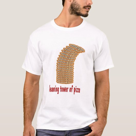 looiertoren van pizza t-shirt (Voorkant)