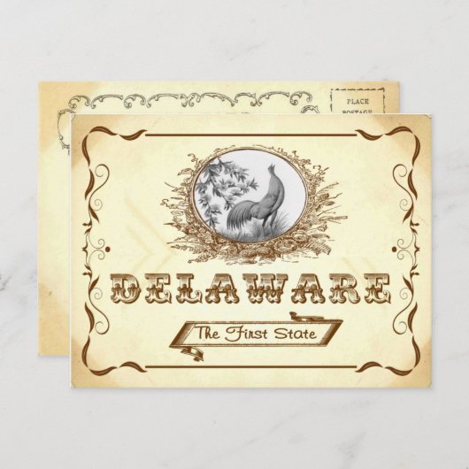  look 1910 Old Delaware Briefkaart (Voorkant / Achterkant)