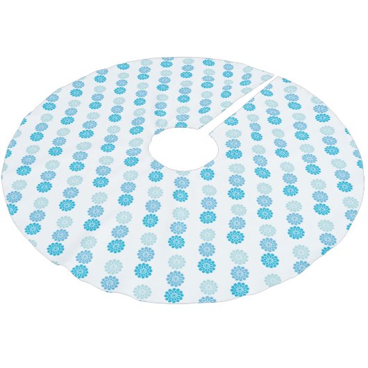 -look 1970s Blue Floral Kerstboom Rok (Gekanteld)