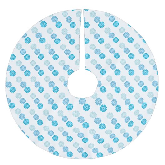 -look 1970s Blue Floral Kerstboom Rok (Voorkant)