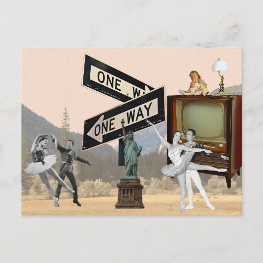  look Amerikaanse collage Briefkaart (Voorkant)