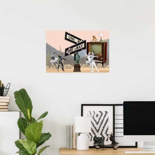 look Amerikaanse collage Poster (Thuiskantoor)