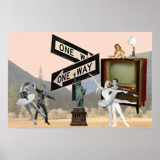  look Amerikaanse collage Poster (Voorkant)