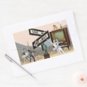 look Amerikaanse collage Rechthoekige Sticker (Envelop)