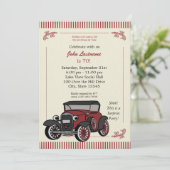 look Antiek auto verjaardag uitnodigen Kaart (Staand voorkant)