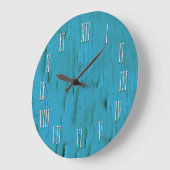  look Aqua Blue Distressed Clock Grote Klok (Hoek)