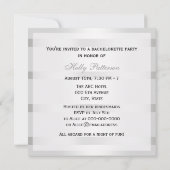  look Art Deco Plume Blk Wh SQ Bachelorette Kaart (Achterkant)