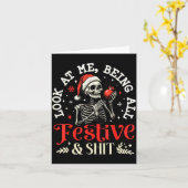 Look At Me Being All Festive And Christmas Skeleto Kaart (Gele Bloem)