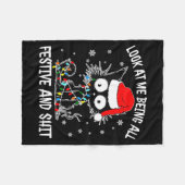 Look At Me Being All Festive And Funny Christmas C Fleece Deken (Voorkant (Horizontaal))