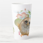 LOOK B4 U LEAP-ontwerp aan voor- en achterkant Latte Mok (Voorkant)