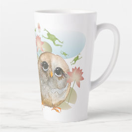 LOOK B4 U LEAP-ontwerp aan voor- en achterkant Latte Mok