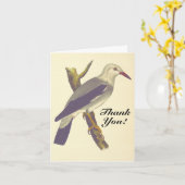  Look Bird op een tak, "Dank je!" Kaart (Gele Bloem)