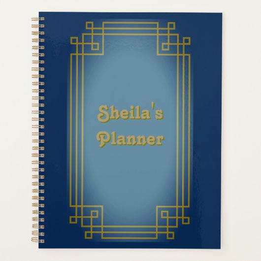  Look Blauw en Goud Art Deco Lijst Planner (Voorkant)