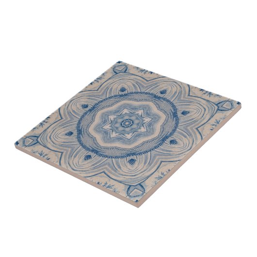  look Blauw & Wit Chinoiserie Geïnspireerd Tegeltje (Zijkant)