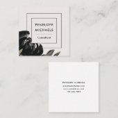 look Bloemen op Bleke grijze achtergrond Vierkante Visitekaartje (Voorkant / Achterkant)