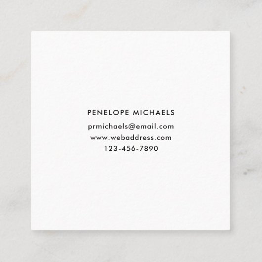  look Bloemen op Bleke grijze achtergrond Vierkante Visitekaartje (Achterkant)