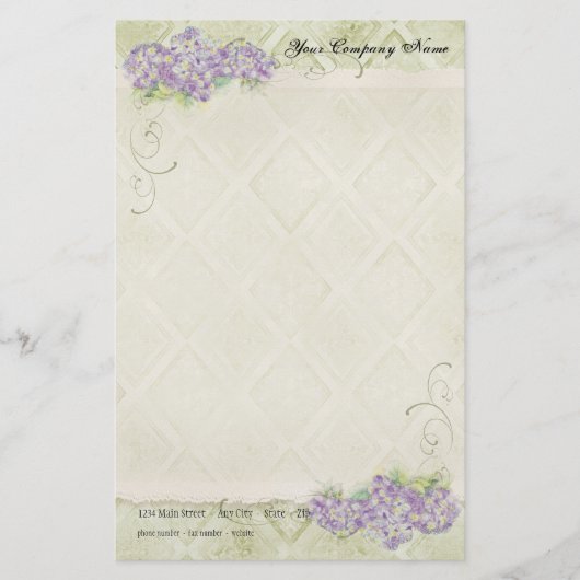 look bloemenblauwe hortensia bloemen wervelen briefpapier (Voorkant)